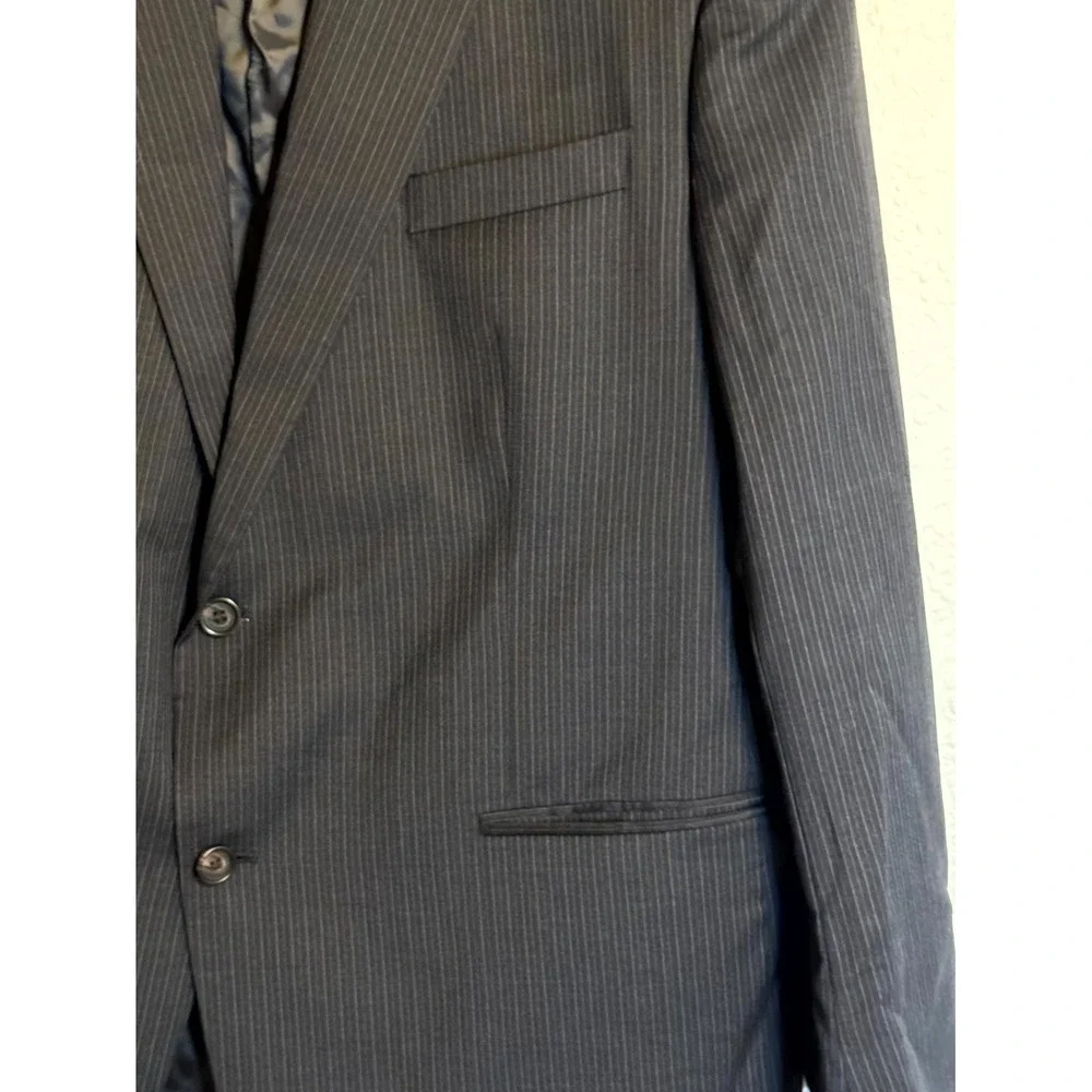 Lauren Ralph Lauren Jacket Men 46R Black Wool Striped Utility Press Low Moisture